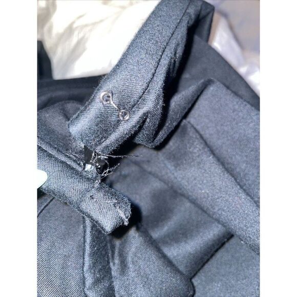 Eric Casual Grandma Cropped Pants Womens Size 12 Flat Front Side Zip Black FLAW - Picture 5 of 5